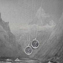 Load image into Gallery viewer, I Find Good - Silver Griffin Crown Wax Seal Necklace - Strength Courage Boldness