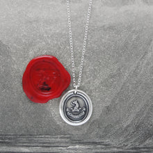 Load image into Gallery viewer, I Find Good - Silver Griffin Crown Wax Seal Necklace - Strength Courage Boldness