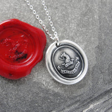 Load image into Gallery viewer, I Find Good - Silver Griffin Crown Wax Seal Necklace - Strength Courage Boldness
