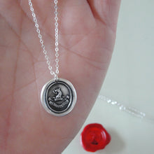 Load image into Gallery viewer, I Find Good - Silver Griffin Crown Wax Seal Necklace - Strength Courage Boldness