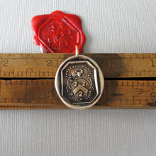 Load image into Gallery viewer, I Remain Unvanquished - Lion Wax Seal Pendant - Unbeaten - Antique Wax Seal Jewelry