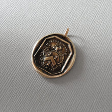 Load image into Gallery viewer, I Remain Unvanquished - Lion Wax Seal Pendant - Unbeaten - Antique Wax Seal Jewelry