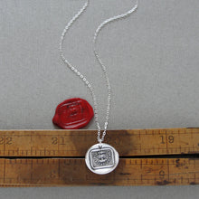 Load image into Gallery viewer, I Stand Firm - Silver Wax Seal Necklace - Steadfast Strength Integrity Oak Tree Jewelry