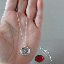 Load image into Gallery viewer, I Stand Firm - Silver Wax Seal Necklace - Steadfast Strength Integrity Oak Tree Jewelry