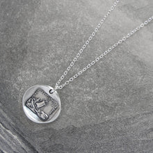 Load image into Gallery viewer, If I Lose You I Am Lost - Silver Wax Seal Necklace French Love Quite - RQP Studio