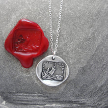 Load image into Gallery viewer, If I Lose You I Am Lost - Silver Wax Seal Necklace French Love Quite - RQP Studio