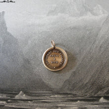 Load image into Gallery viewer, Charity Will Be Rewarded Wax Seal Charm - antique wax seal charm jewelry French motto quote proverb pendant - RQP Studio