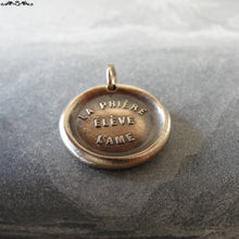 Load image into Gallery viewer, Prayer Uplifts The Soul Wax Seal Charm - antique wax seal charm jewelry French motto quote proverb pendant - RQP Studio