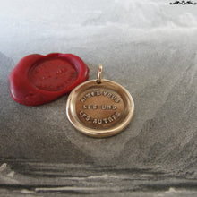 Load image into Gallery viewer, Love One Another Wax Seal Charm - antique wax seal charm jewelry French motto quote proverb pendant - RQP Studio