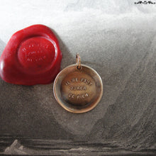 Load image into Gallery viewer, You Never Can Tell Wax Seal Charm - antique pendant jewelry French motto quote proverb pendant - RQP Studio