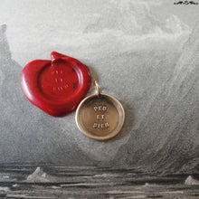 Load image into Gallery viewer, Talk Less Say More Wax Seal Charm - antique wax seal charm jewelry French Articulate Well Spoken proverb pendant - RQP Studio