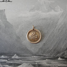 Load image into Gallery viewer, Pansy Wax Seal Charm - antique wax seal jewelry pendant - Language of Flowers - Heart's-Ease "In My Thoughts" - RQP Studio