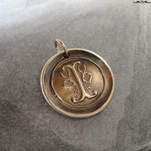 Load image into Gallery viewer, Wax Seal Charm Initial I - wax seal jewelry pendant alphabet charms Letter I - RQP Studio