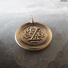 Load image into Gallery viewer, Wax Seal Charm Initial Z - wax seal jewelry pendant alphabet charms Letter Z - RQP Studio