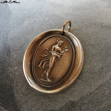 Load image into Gallery viewer, Hebe wax seal charm - Goddess of Youth - antique wax seal jewelry after Antonio Canova - RQP Studio