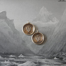 Load image into Gallery viewer, Wax Seal Charm Initial W - wax seal jewelry pendant alphabet charms Letter W - RQP Studio
