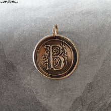 Load image into Gallery viewer, Wax Seal Charm Initial B - wax seal jewelry pendant alphabet charms Letter B - RQP Studio