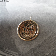 Load image into Gallery viewer, Wax Seal Charm Initial B - wax seal jewelry pendant alphabet charms Letter B - RQP Studio