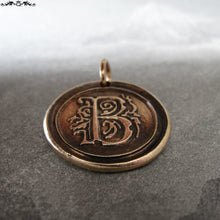 Load image into Gallery viewer, Wax Seal Charm Initial B - wax seal jewelry pendant alphabet charms Letter B - RQP Studio