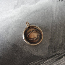 Load image into Gallery viewer, Bronze Wax Seal Pendant - When In Doubt Forbear - RQP Studio