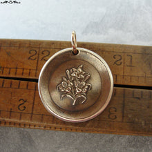 Load image into Gallery viewer, Lily Wax Seal Charm - antique wax seal jewelry with Lilies - Language of Flowers - Sweetness Purity - RQP Studio