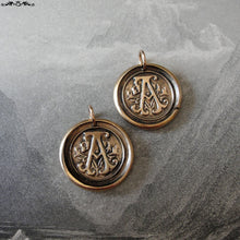 Load image into Gallery viewer, Wax Seal Charm Initial A - wax seal jewelry pendant alphabet charms Letter A - RQP Studio