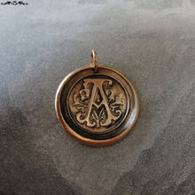 Load image into Gallery viewer, Wax Seal Charm Initial A - wax seal jewelry pendant alphabet charms Letter A - RQP Studio