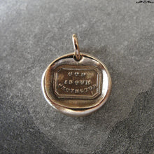 Load image into Gallery viewer, God Is Our Protector Wax Seal Charm - antique wax seal jewelry Christian Faith Protection motto - RQP Studio