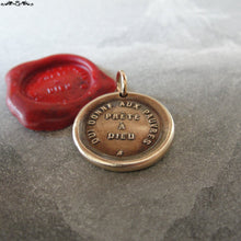 Load image into Gallery viewer, Charity Will Be Rewarded Wax Seal Charm - antique wax seal charm jewelry French motto quote proverb pendant - RQP Studio