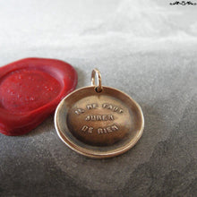 Load image into Gallery viewer, You Never Can Tell Wax Seal Charm - antique pendant jewelry French motto quote proverb pendant - RQP Studio