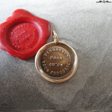 Load image into Gallery viewer, Forgive Others Wax Seal Charm - antique wax seal jewelry pendant - bible quote Forgive So That You May Be Forgiven - RQP Studio