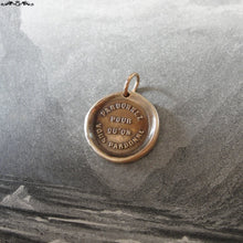 Load image into Gallery viewer, Forgive Others Wax Seal Charm - antique wax seal jewelry pendant - bible quote Forgive So That You May Be Forgiven - RQP Studio