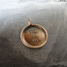 Load image into Gallery viewer, Talk Less Say More Wax Seal Charm - antique wax seal charm jewelry French Articulate Well Spoken proverb pendant - RQP Studio