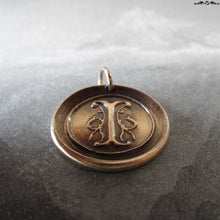 Load image into Gallery viewer, Wax Seal Charm Initial I - wax seal jewelry pendant alphabet charms Letter I - RQP Studio