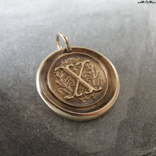 Load image into Gallery viewer, Wax Seal Charm Initial X - wax seal jewelry pendant alphabet charms Letter X - RQP Studio