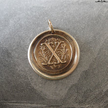 Load image into Gallery viewer, Wax Seal Charm Initial X - wax seal jewelry pendant alphabet charms Letter X - RQP Studio
