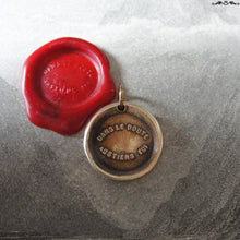 Load image into Gallery viewer, Bronze Wax Seal Pendant - When In Doubt Forbear - RQP Studio