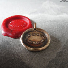 Load image into Gallery viewer, Bronze Wax Seal Pendant - When In Doubt Forbear - RQP Studio