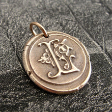 Load image into Gallery viewer, Wax Seal Charm Initial L - wax seal jewelry pendant alphabet charms Letter L - RQP Studio