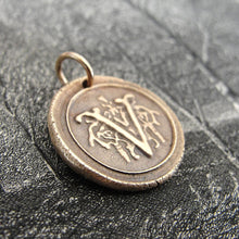Load image into Gallery viewer, Wax Seal Charm Initial V - wax seal jewelry pendant alphabet charms Letter V - RQP Studio