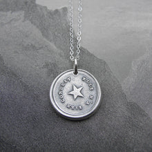 Load image into Gallery viewer, North Star Wax Seal Necklace Guiding Star antique wax seal jewelry My True North Polaris inspirational jewelry - RQP Studio