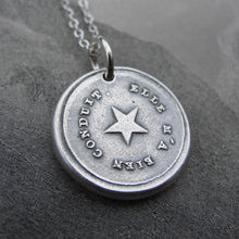 Load image into Gallery viewer, North Star Wax Seal Necklace Guiding Star antique wax seal jewelry My True North Polaris inspirational jewelry - RQP Studio
