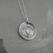 Load image into Gallery viewer, Good Journey Wax Seal Necklace - Hot Air Balloon antique wax seal jewelry Bon Voyage - RQP Studio