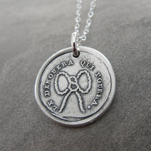 Load image into Gallery viewer, Wax Seal Necklace Love Knot - antique wax seal jewelry charm French motto Undo It Who Can - RQP Studio