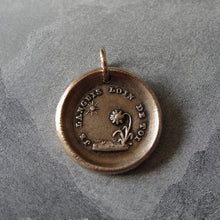 Load image into Gallery viewer, Wax Seal Charm Sun Flower - antique wax seal jewelry French love motto I Languish Without You - RQP Studio