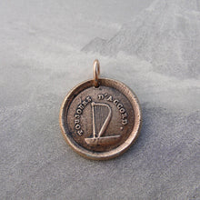 Load image into Gallery viewer, Harmony Wax Seal Charm - Harp antique wax seal jewelry French motto Always In Harmony - RQP Studio