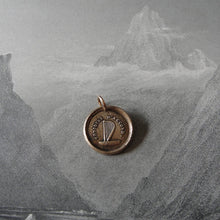 Load image into Gallery viewer, Harmony Wax Seal Charm - Harp antique wax seal jewelry French motto Always In Harmony - RQP Studio