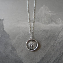Load image into Gallery viewer, Peacock Wax Seal Necklace - antique wax seal charm jewelry Beauty Knowledge Power French motto - RQP Studio