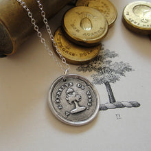Load image into Gallery viewer, Steadfast Wax Seal Necklace antique French wax seal charm jewelry with tree Test Of Time - RQP Studio