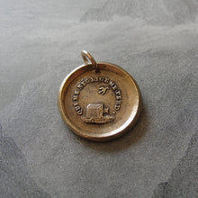Load image into Gallery viewer, Bronze Wax Seal Pendant - Who Neglects Me Loses Me - RQP Studio